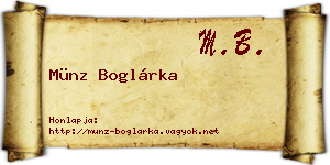 Münz Boglárka névjegykártya